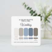 Invitation Dusty Blue Warm Taupe Fall Wedding Palette Card (Debout devant)