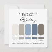 Invitation Dusty Blue Warm Taupe Fall Wedding Palette Card (Dos)
