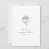 Invitation Dusty Blue Watercolor Floral Elegant Wedding (Dos)