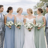 Invitation Dusty Blue Wedding Attire Card | Floral Attire 