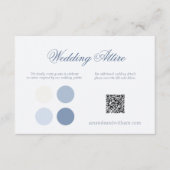 Invitation Dusty Blue Wedding Attire Card with QR Code (Devant)