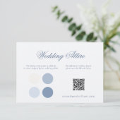Invitation Dusty Blue Wedding Attire Card with QR Code (Debout devant)