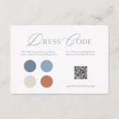 Invitation Dusty Blue Wedding Dress Code Card with QR Code (Devant)