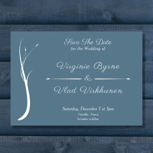 Invitation Dusty Blue Wedding Enregistrer La Date