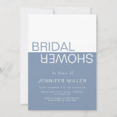 Invitation Dusty blue whimsical colorblock bridal shower (Devant)