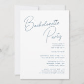 Invitation Dusty Blue Whimsical Script Bachelorette Party (Devant)