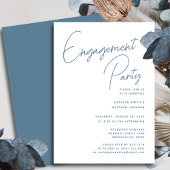 Invitation Dusty Blue Whimsical Script Chic Engagement Party
