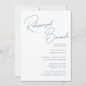 Invitation Dusty Blue Whimsical Script Chic Rehearsal Brunch (Devant)