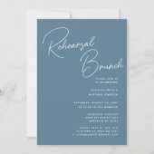 Invitation Dusty Blue Whimsical Script Chic Rehearsal Brunch (Devant)