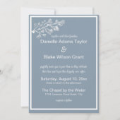 Invitation Dusty Blue White Couple Photo Mariage traditionnel (Devant)