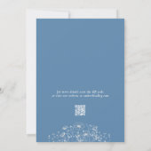 Invitation Dusty Blue White Fleur sauvage Photo QR Code Maria (Dos)