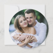 Invitation Dusty Blue White Gold Floral Mariage photo (Dos)