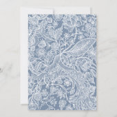 Invitation Dusty Blue White Line Art Floral Botanique (Dos)