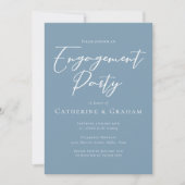 Invitation Dusty Blue White Typography Party (Devant)