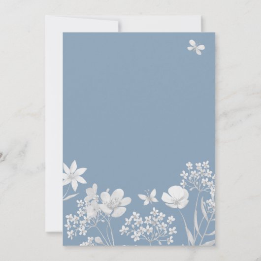 Invitation Dusty blue wildflowers boho wedding (Dos)