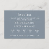 Invitation Dusty Blue Will You Be My Bridesmaid Proposal Card (Dos)