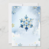 Invitation Dusty Blue Winter Snowflake Beary Premier annivers (Dos)