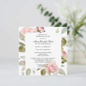 Invitation Dusty Blush rose Floral Célébration de la vie Invi (Debout devant)