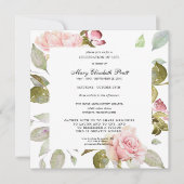 Invitation Dusty Blush rose Floral Célébration de la vie Invi (Devant)