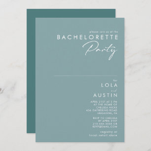 Invitation Dusty Boho Blue and Green Bachelorette Party