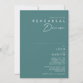 Invitation Dusty Boho | Dîner de répétition vert et bleu (Devant)