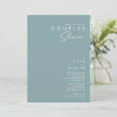 Invitation Dusty Boho | Douche Couples bleu et vert (Debout devant)