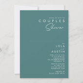 Invitation Dusty Boho | Douche Couples Vert et Bleu (Devant)
