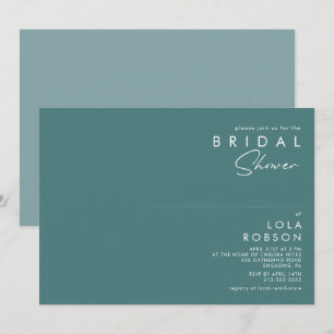 Invitation Dusty Boho   Fête des mariées verte et bleue