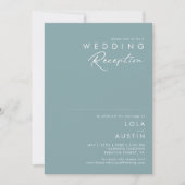 Invitation Dusty Boho | Réception de mariage bleu et vert (Devant)