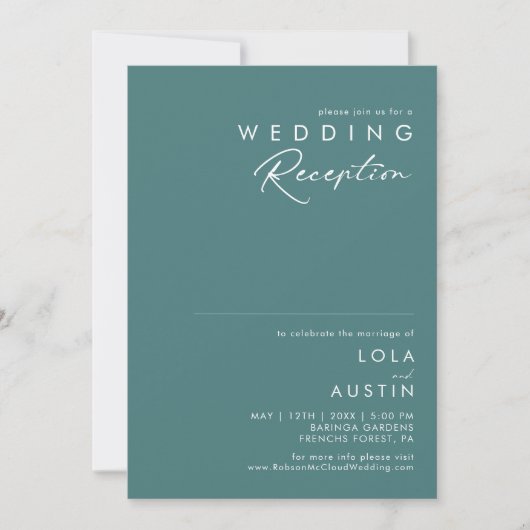 Invitation Dusty Boho | Réception de mariage vert et bleu (Devant)