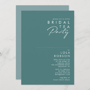 Invitation Dusty Boho   Tea Party de mariage vert et bleu