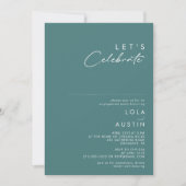 Invitation Dusty Boho | Vert et Bleu Fêtons (Devant)
