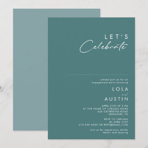 Invitation Dusty Boho   Vert et Bleu Fêtons
