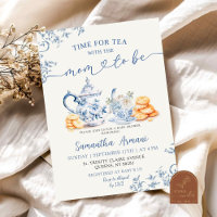 Dusty Bue Chinoiserie Baby shower Tea Party