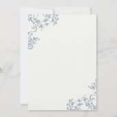 Invitation Dusty Bue Chinoiserie Fête des mariées Tea Party (Dos)