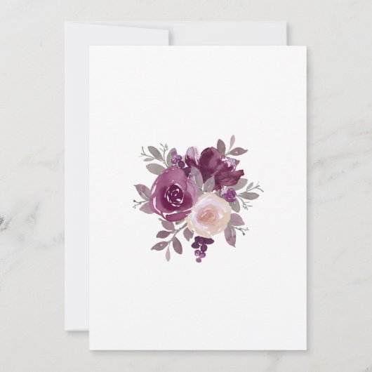 Invitation Dusty Burgundy Blush Mariage botanique (Dos)