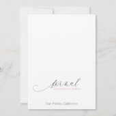 Invitation Dusty Coral Blush Photo moderne Enregistrer la dat (Dos)