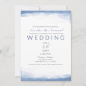 Invitation Dusty Cornflower Blue Aquarelle moderne Mariage (Devant)