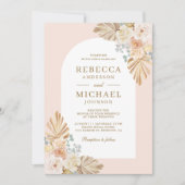 Invitation Dusty Earthy Floral Arch QR Code Mariage photo (Devant)