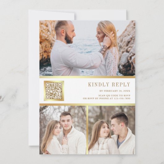 Invitation Dusty Earthy Floral Arch QR Code Mariage photo (Dos)