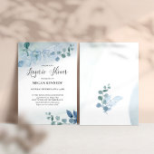Invitation Dusty Eucalyptus Blue Botanical Lingerie Douche