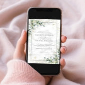 Invitation Dusty Eucalyptus Botanical Gold Green Mariage I