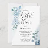 Invitation Dusty Eucalyptus Élégante Fête des mariées verdoya (Devant)