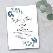 Invitation Dusty Eucalyptus Simple Élégant Couples Douche