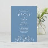 Invitation Dusty Fleur sauvage blanc QR Code Mariage photo (Debout devant)