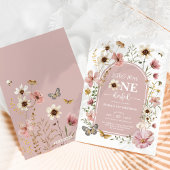 Invitation Dusty Fleur sauvage rose Miss Onederful 1er annive