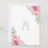 Invitation Dusty Floral Élégant Fête des mariées minimale (Dos)