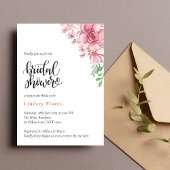 Invitation Dusty Floral Élégant Fête des mariées minimale