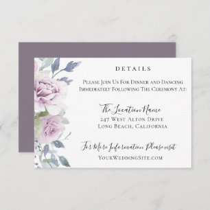 Invitation Dusty Garden Floral Détails du Mariage