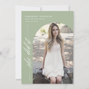 Invitation Dusty Green Elle L'A Fait Graduation Arch Photo In